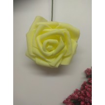 Цветы из фоамирана на проволоке 7 см цв. светло-желтый,  цена за 1 шт